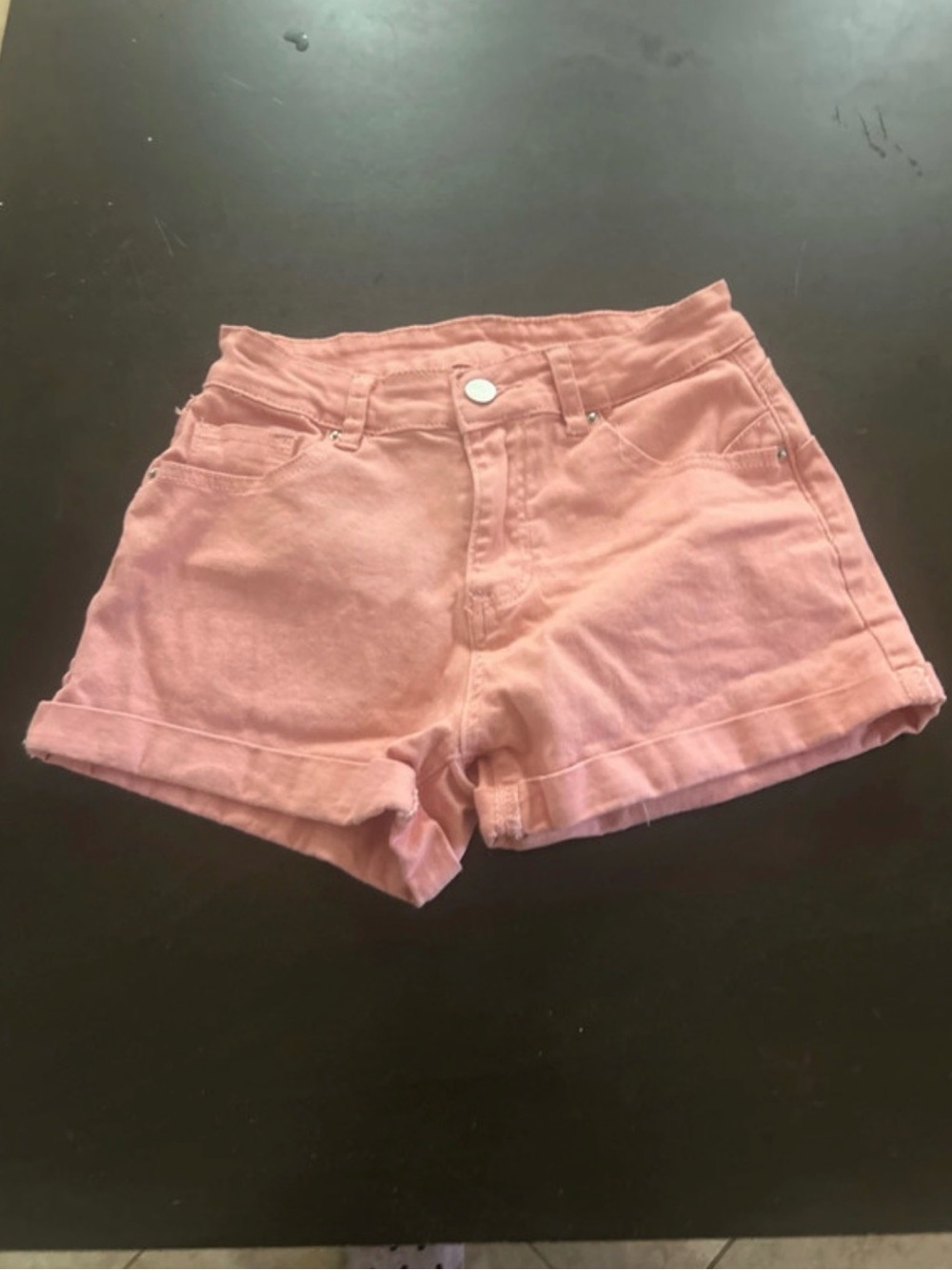 High-Rise Pink Denim Jean Shorts